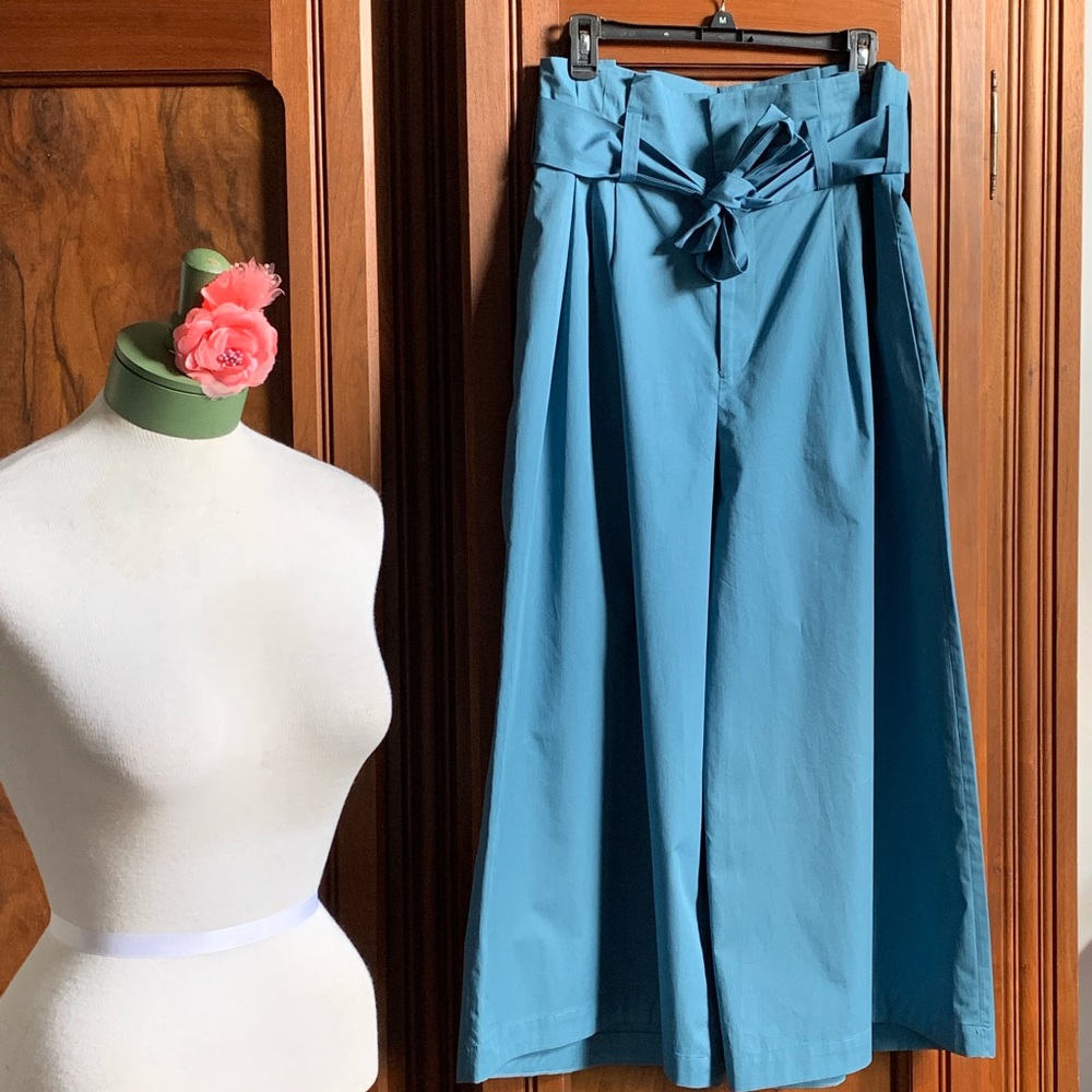 Zara Woman Peacock Blue Palazzo Pants